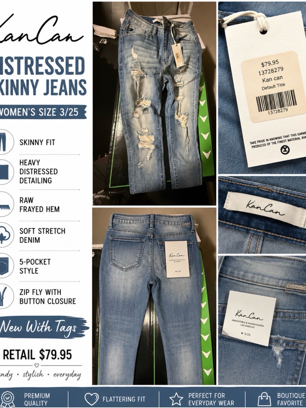 KanCan Light Blue Distressed Skinny Jeans